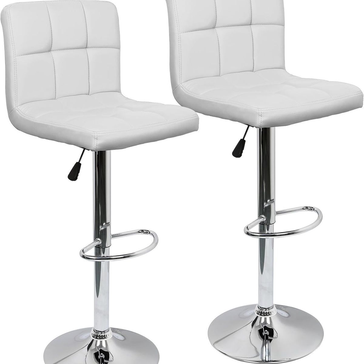 MOBLIHOUSE - Silla Bar Giratoria Espaldar Acolchada Blanca Moblihouse