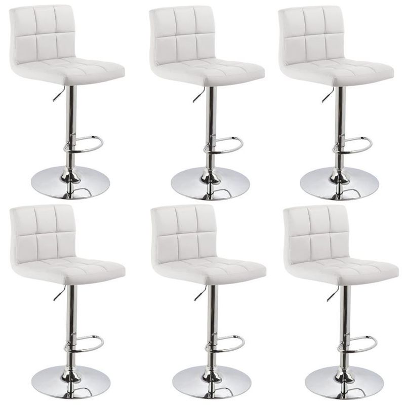 MOBLIHOUSE - Set X6 Silla Bar Giratoria Espaldar Acolchada Blanca Moblihouse