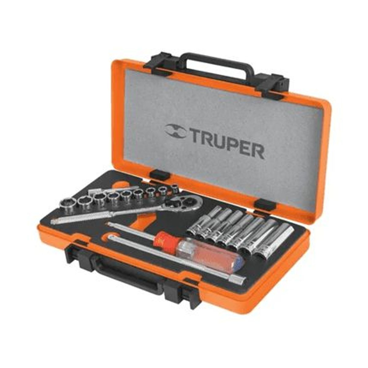 TRUPER - Juego Llaves Copas Cuadrante 1/4 Mm X 20 Pzs. Truper