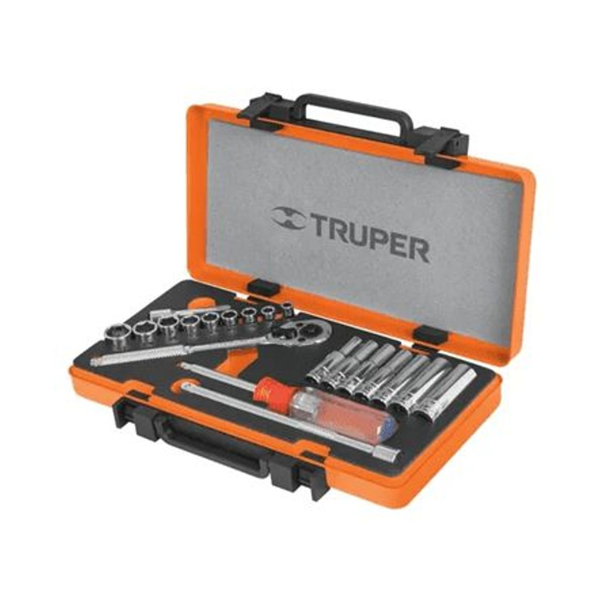 TRUPER - Juego Llaves Copas Cuadrante 1/4 Mm X 20 Pzs. Truper