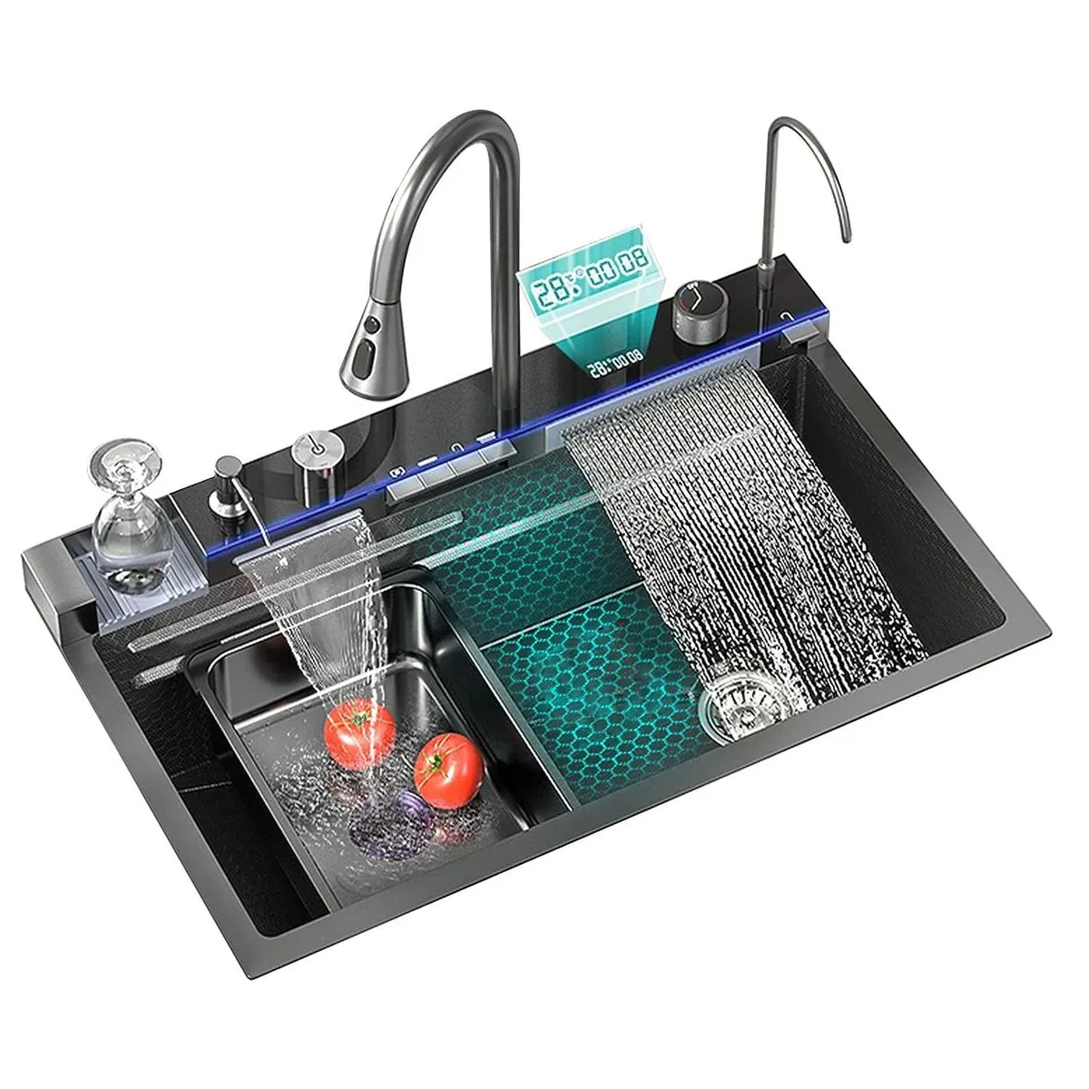 GENERICO - Lavaplatos Moderno  Digital para Sobreponer Acero Inoxidable