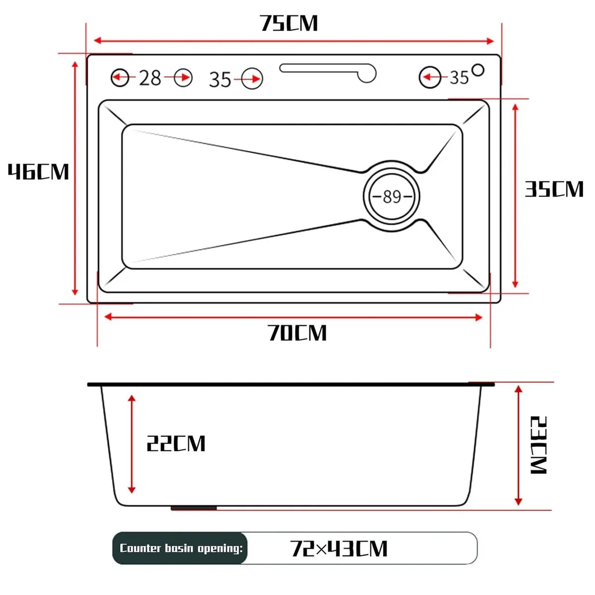 GENERICO - Lavaplatos Moderno  Digital para Sobreponer Acero Inoxidable