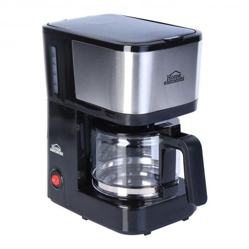 GENERICO - Cafetera 6 tazas Negra V/Vidrio Home Elements