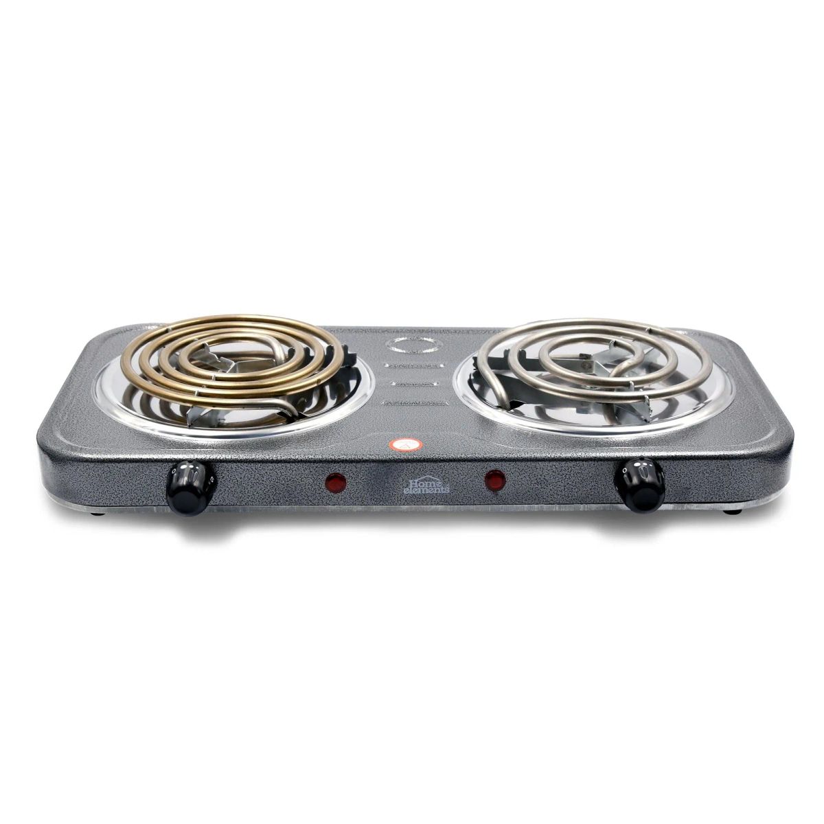 HOME ELEMENTS - Estufa 2P Electrica Gris Jaspeado Home Elements