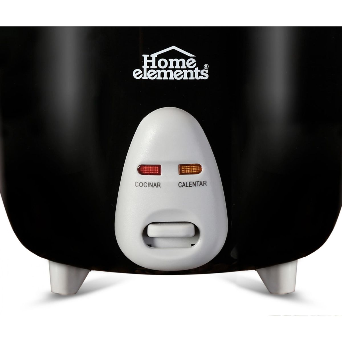 HOME ELEMENTS - Olla Arrocera 1.8 L  Negra con Vaporera Home Elements