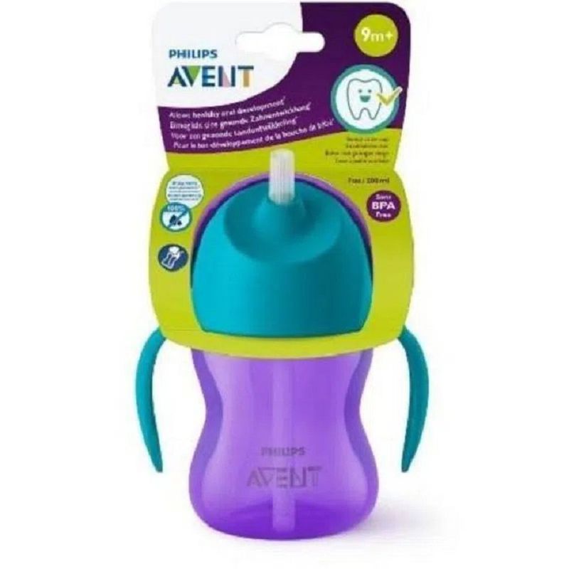 AVENT - Vaso bebe Anti Goteo Entrenador Niña pitillo Avent PÚRPURA