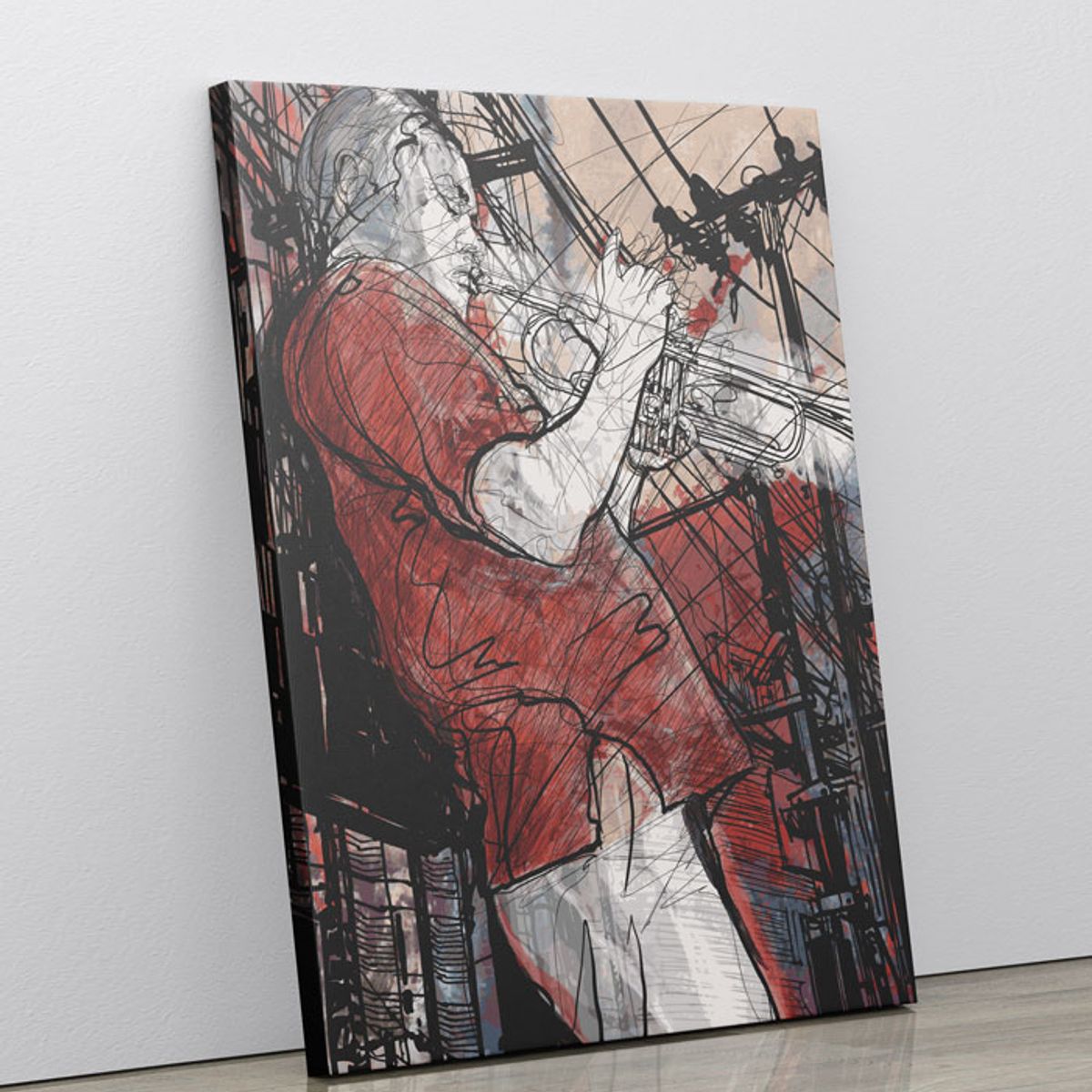 TAYRONA STORE - Cuadro En Lienzo Para La Sala Musicos 03 60x80cm