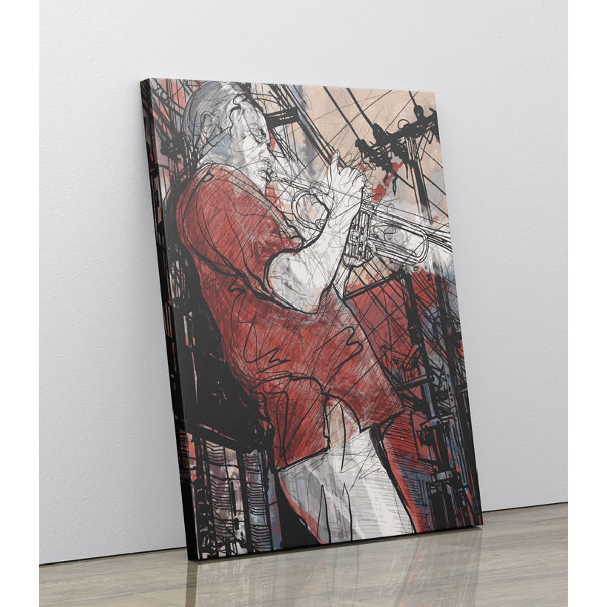 TAYRONA STORE - Cuadro En Lienzo Para La Sala Musicos 03 60x80cm