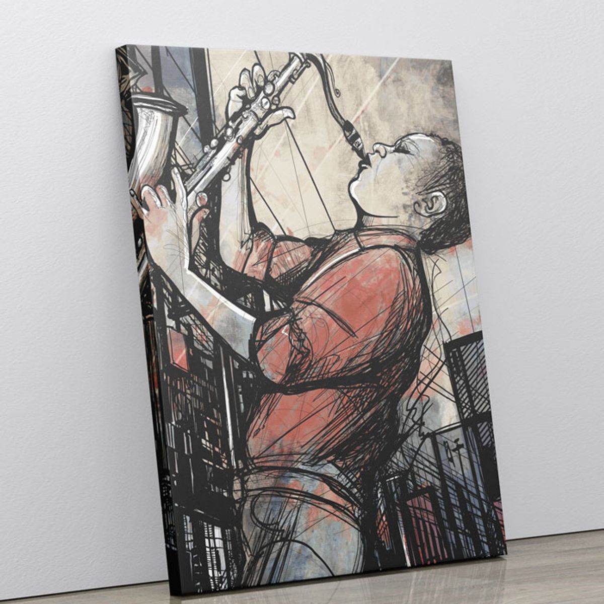 TAYRONA STORE - Cuadro En Lienzo Para La Sala Musicos 05 60x80cm