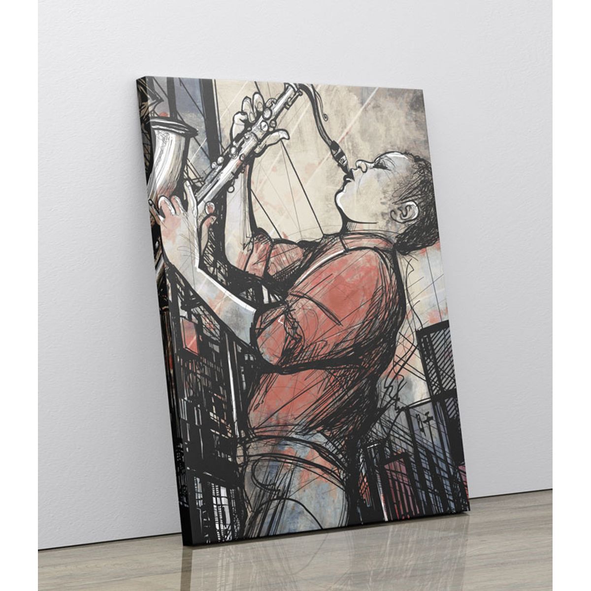 TAYRONA STORE - Cuadro En Lienzo Para La Sala Musicos 05 60x80cm