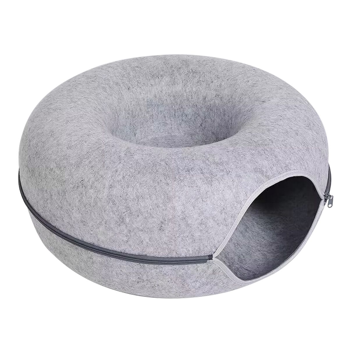 SUBE - Cama Tunel Para Gatos Con Cremallera Tipo Donut Mascotas L-