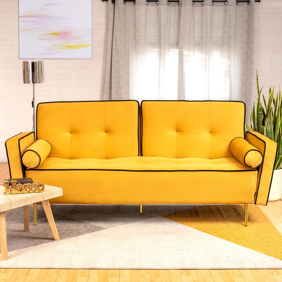 ARMONIA HOME - Sofá Murcia Mostaza 3PTOS