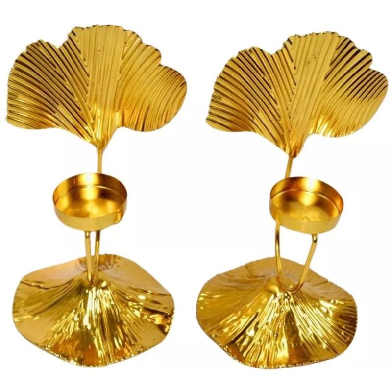 GENERICO - Candelabros Pareja Metálicos Para Vela Centro De Mesa