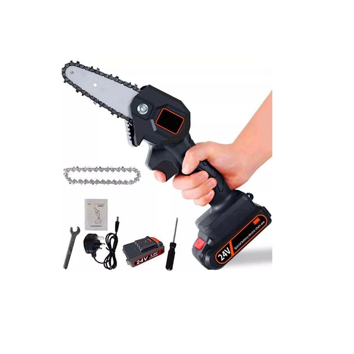 GENERICO - Mini Motosierra De Mano Portátil Ergonómico Recargable 24v