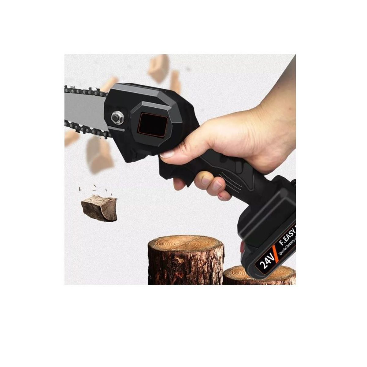 GENERICO - Mini Motosierra De Mano Portátil Ergonómico Recargable 24v