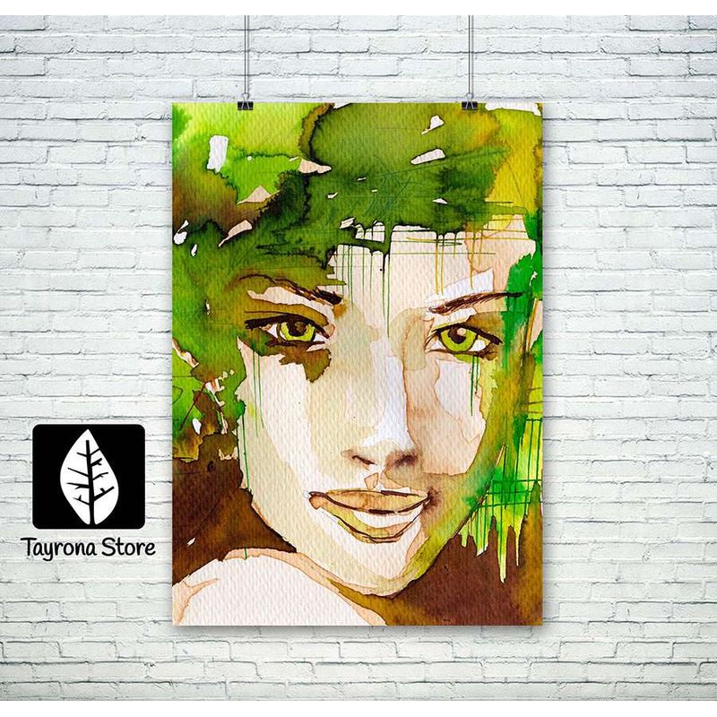 TAYRONA STORE - Cuadro En Lienzo Para Habitaciones Cara Mujer Art 11 100x70cm