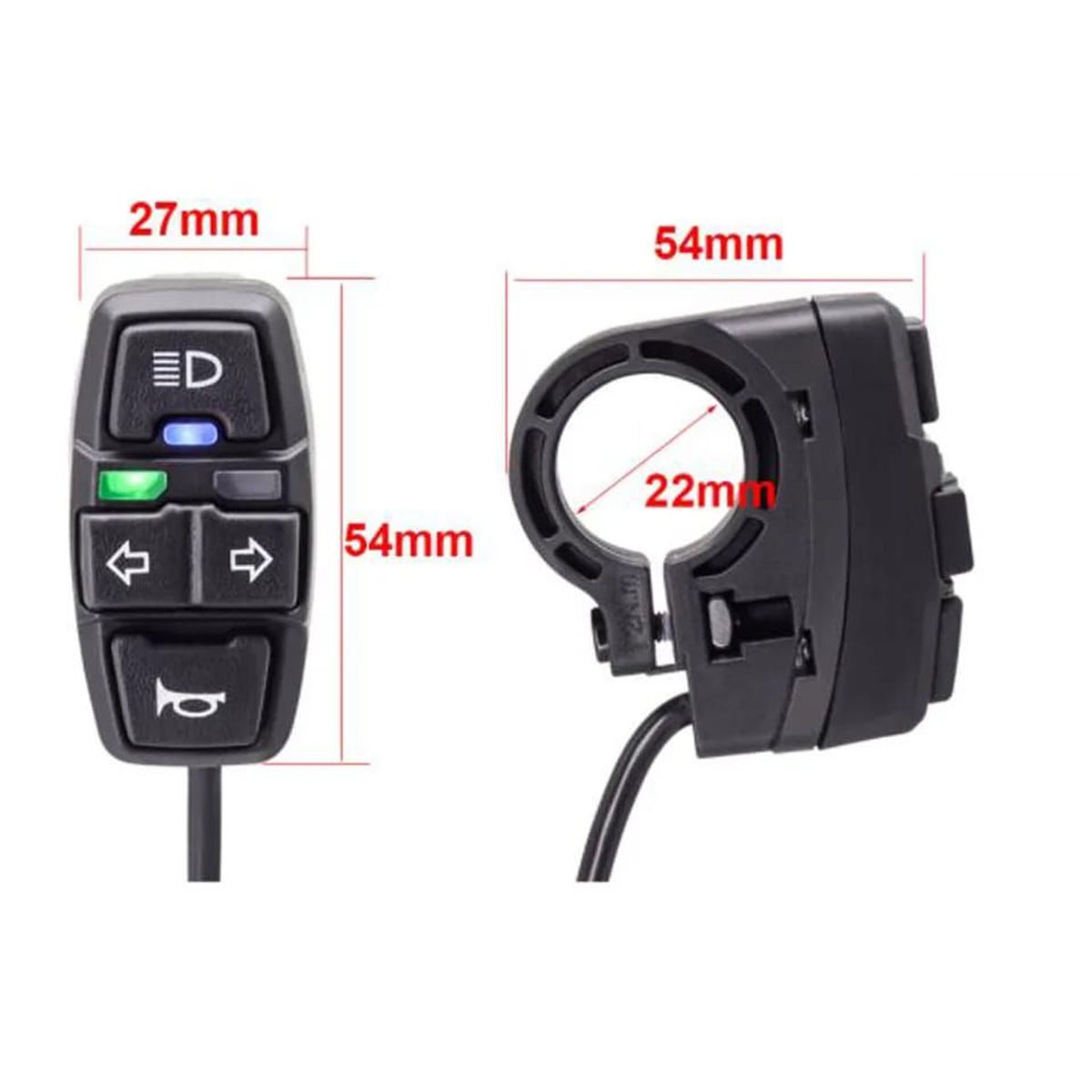 UNIVERSAL - Mando izquierdo luces giro direccionales pito moto universal