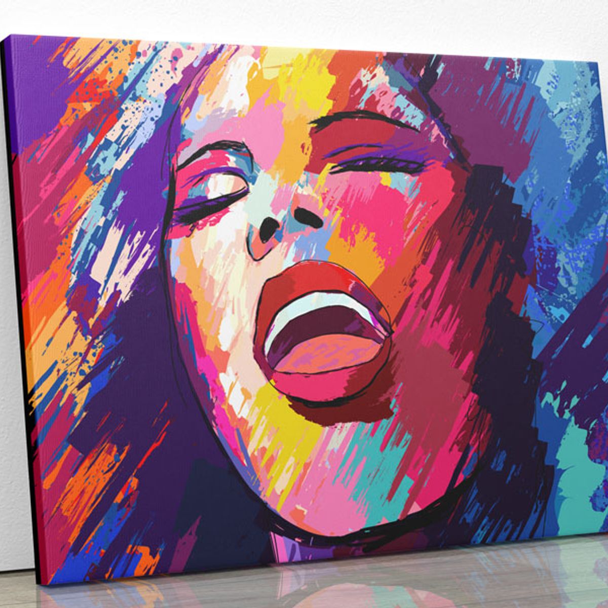 TAYRONA STORE - Cuadro En Lienzo Para Habitaciones Cara Mujer Art 63 50x40cm