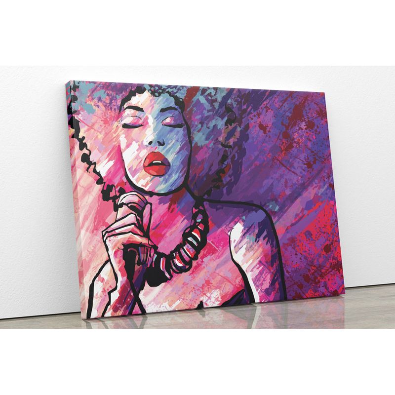 TAYRONA STORE - Cuadro En Lienzo Para Habitaciones Cara Mujer Art 64 100x80cm