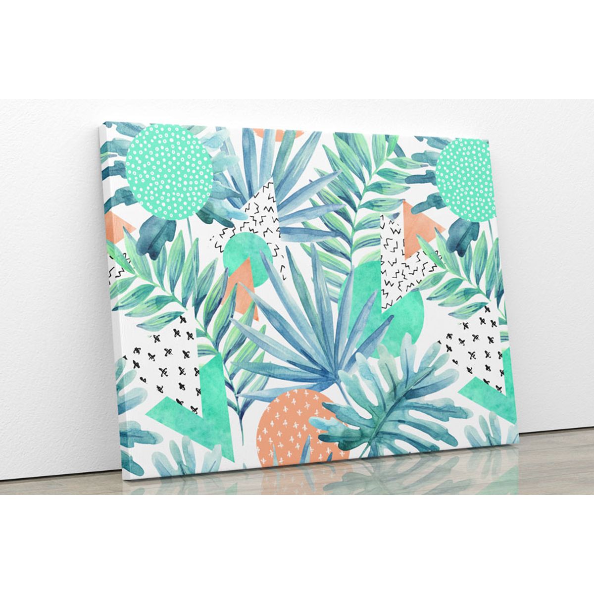 TAYRONA STORE - Cuadro En Lienzo Para Habitaciones Hojas Verdes 01 100x80cm