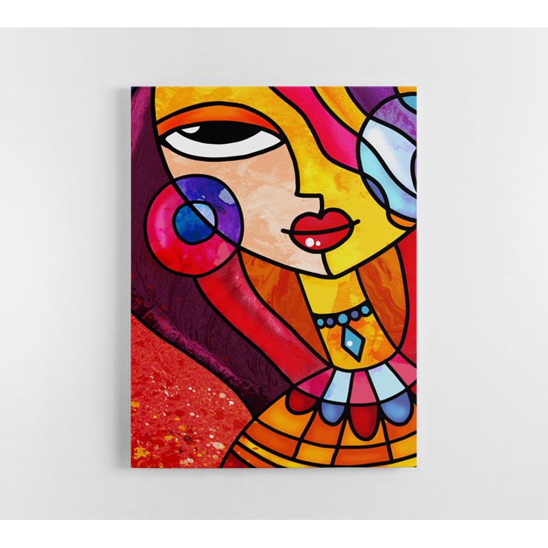 TAYRONA STORE - Cuadro En Lienzo Para Habitaciones Cara Mujer Art 56 30x40cm