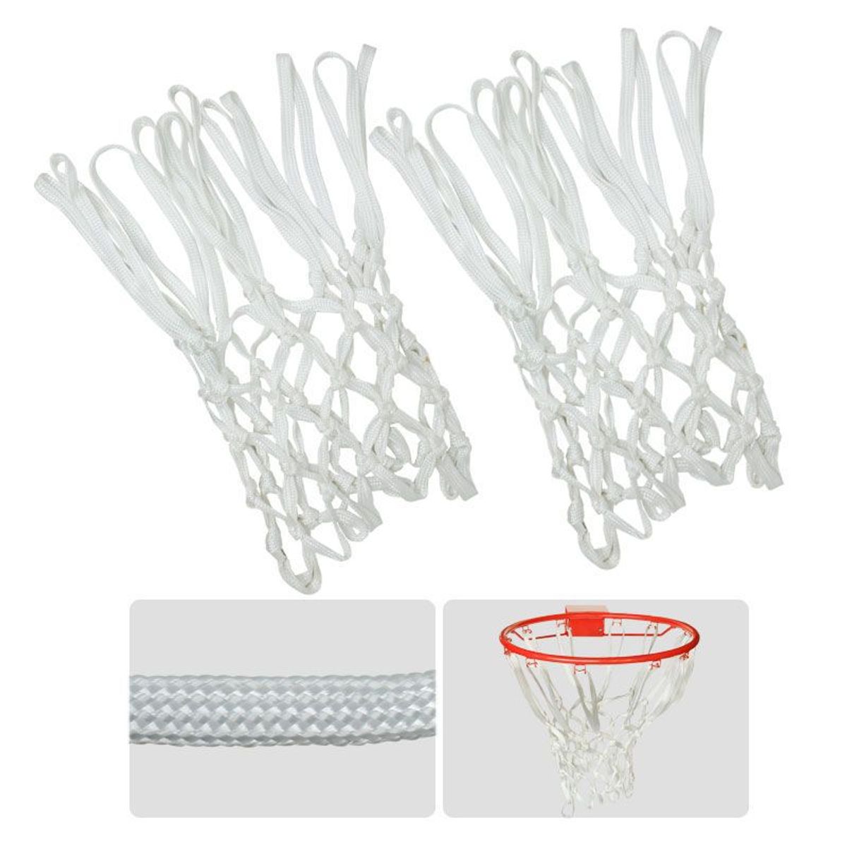 GENERICO - Malla X 2 Aro Baloncesto Red Nylon Basketball Blanca Basket.