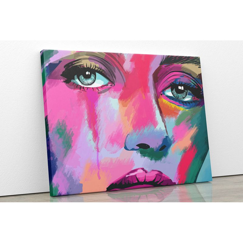TAYRONA STORE - Cuadro En Lienzo Para Habitaciones Cara Mujer Art 65 75x60cm