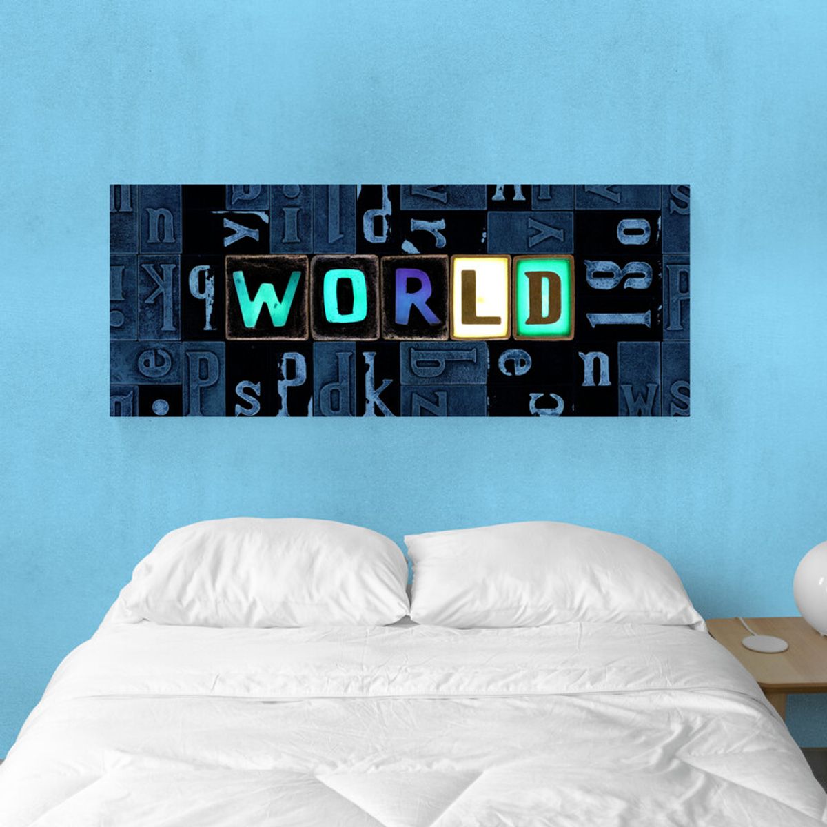 TAYRONA STORE - Cuadro En Lienzo Para Habitaciones World Letras 100x40cm
