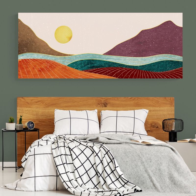 TAYRONA STORE - Cuadro En Lienzo Para Habitaciones Atardecer Minimalista 001 100x40cm