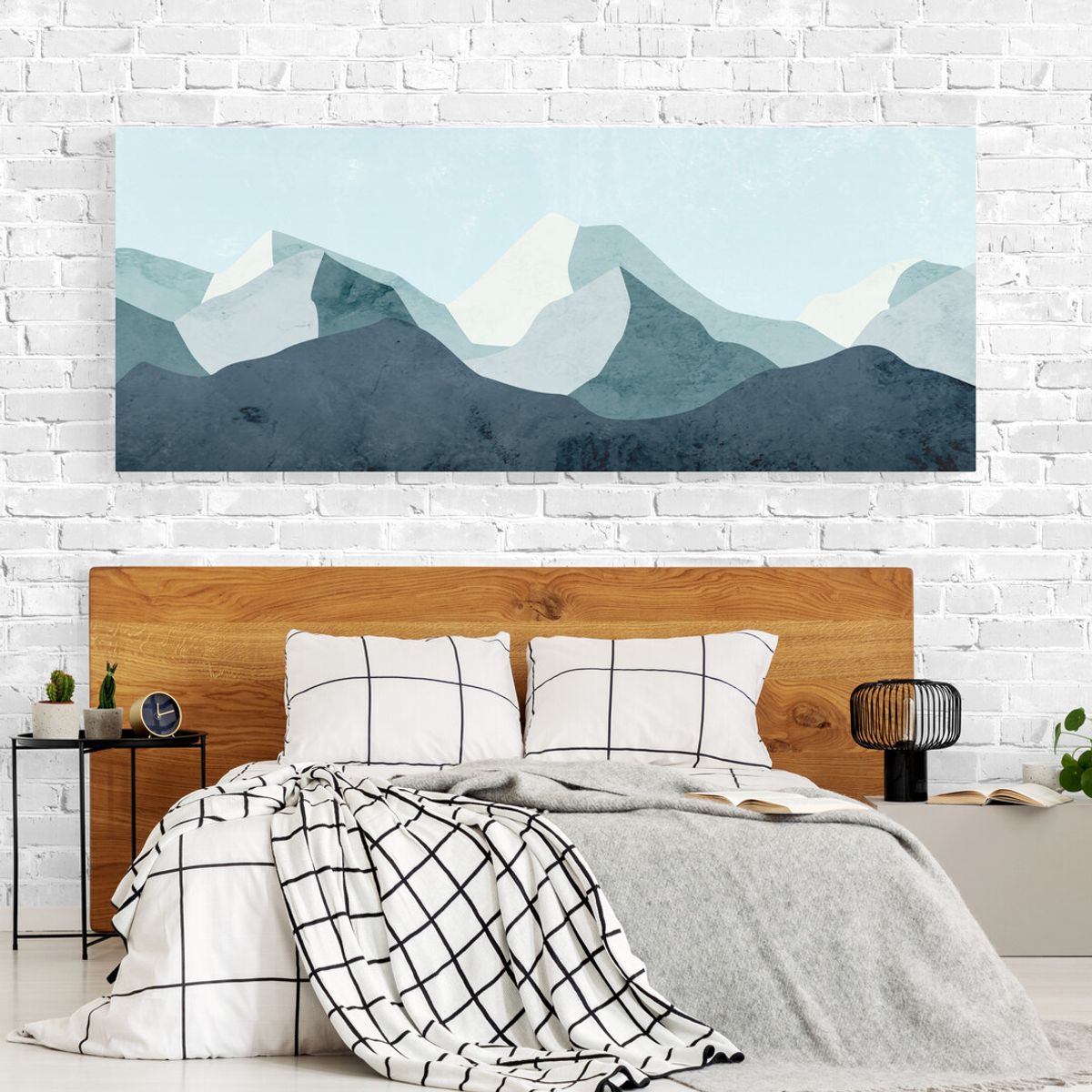 TAYRONA STORE - Cuadro En Lienzo Para Habitaciones Montañas Minimalistas 004 100x40cm