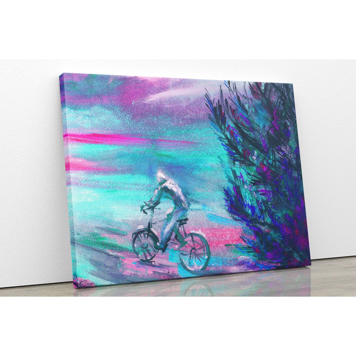 TAYRONA STORE - Cuadro En Lienzo Para Habitaciones Pintura Bicicleta 32 50x40cm