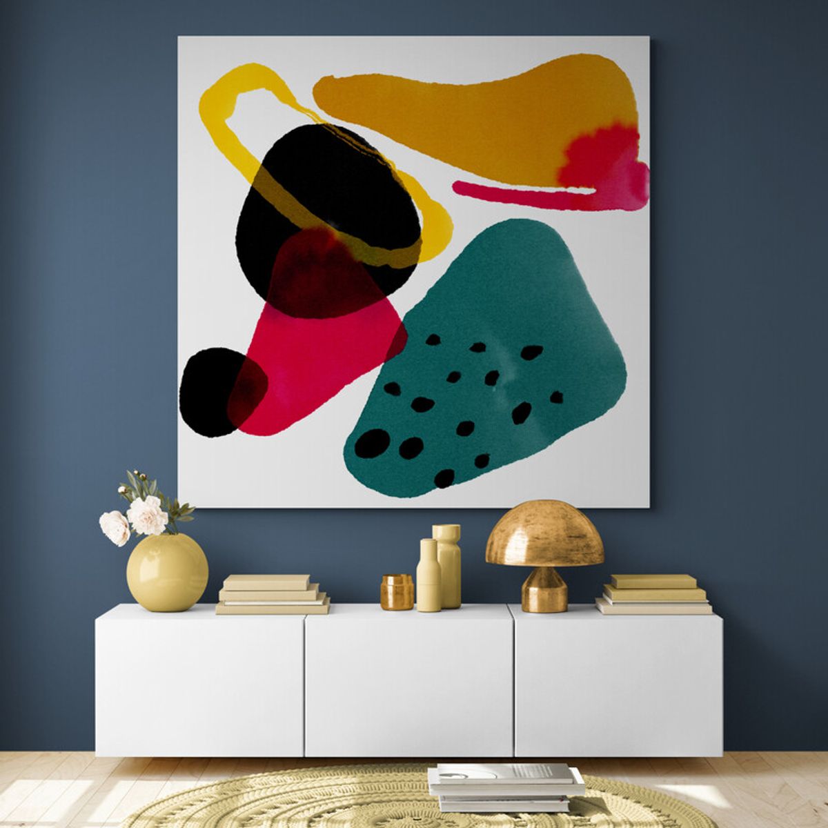 TAYRONA STORE - Cuadro En Lienzo Para Habitaciones Diseño Minimalista 370 50x50cm