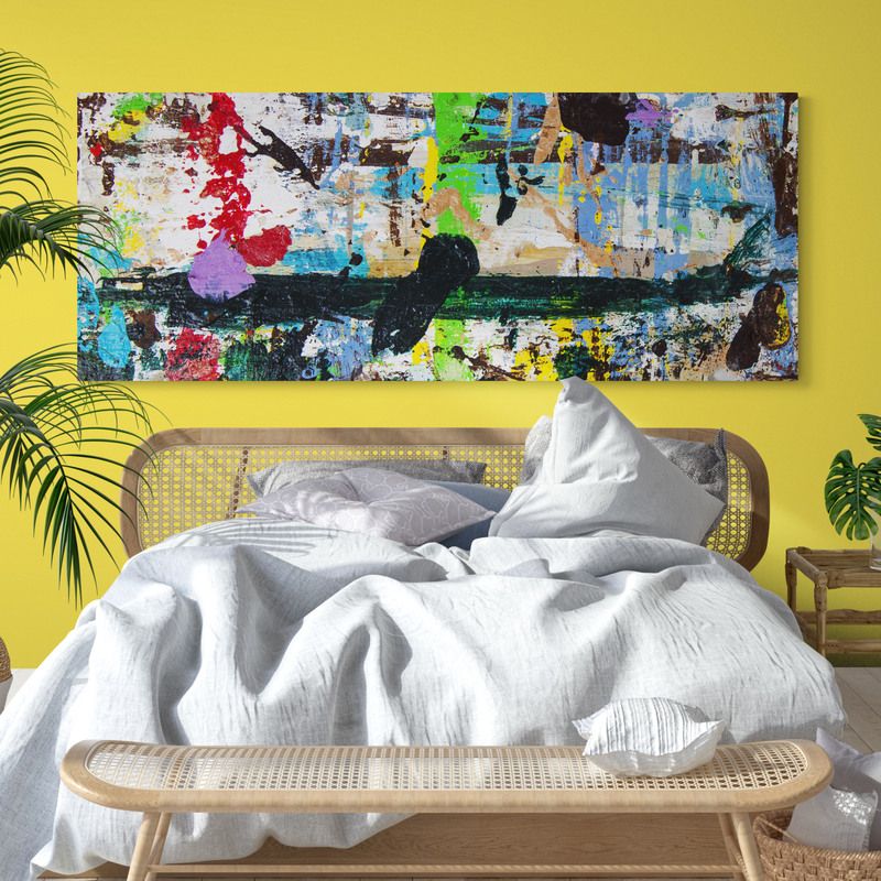 TAYRONA STORE - Cuadro Lienzo Habitaciones Pintura Abstracta 141 100x40cm