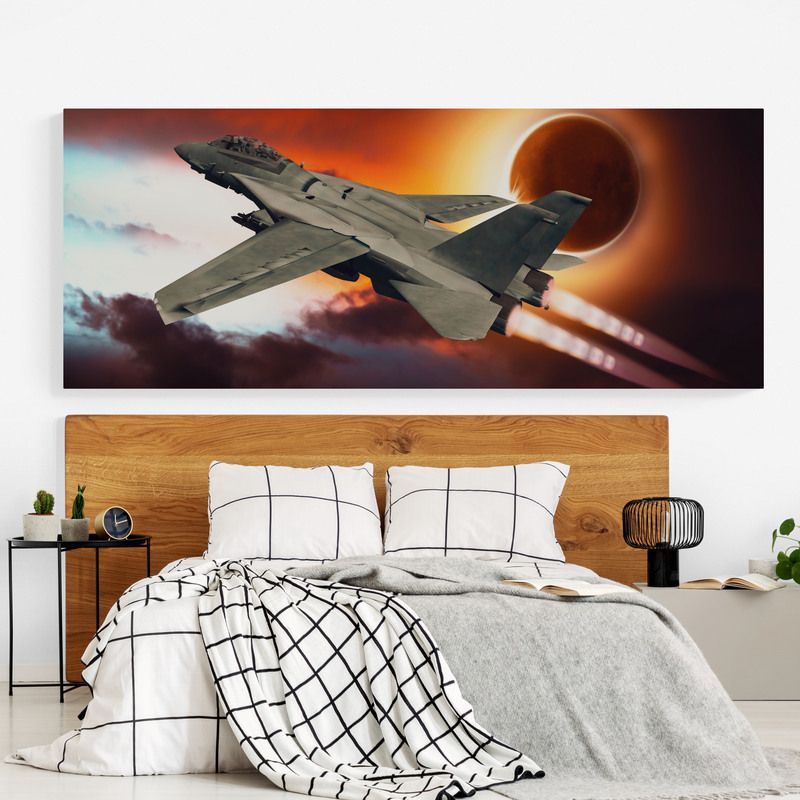 TAYRONA STORE - Cuadro En Lienzo Para Habitaciones Avion 26 125x50cm