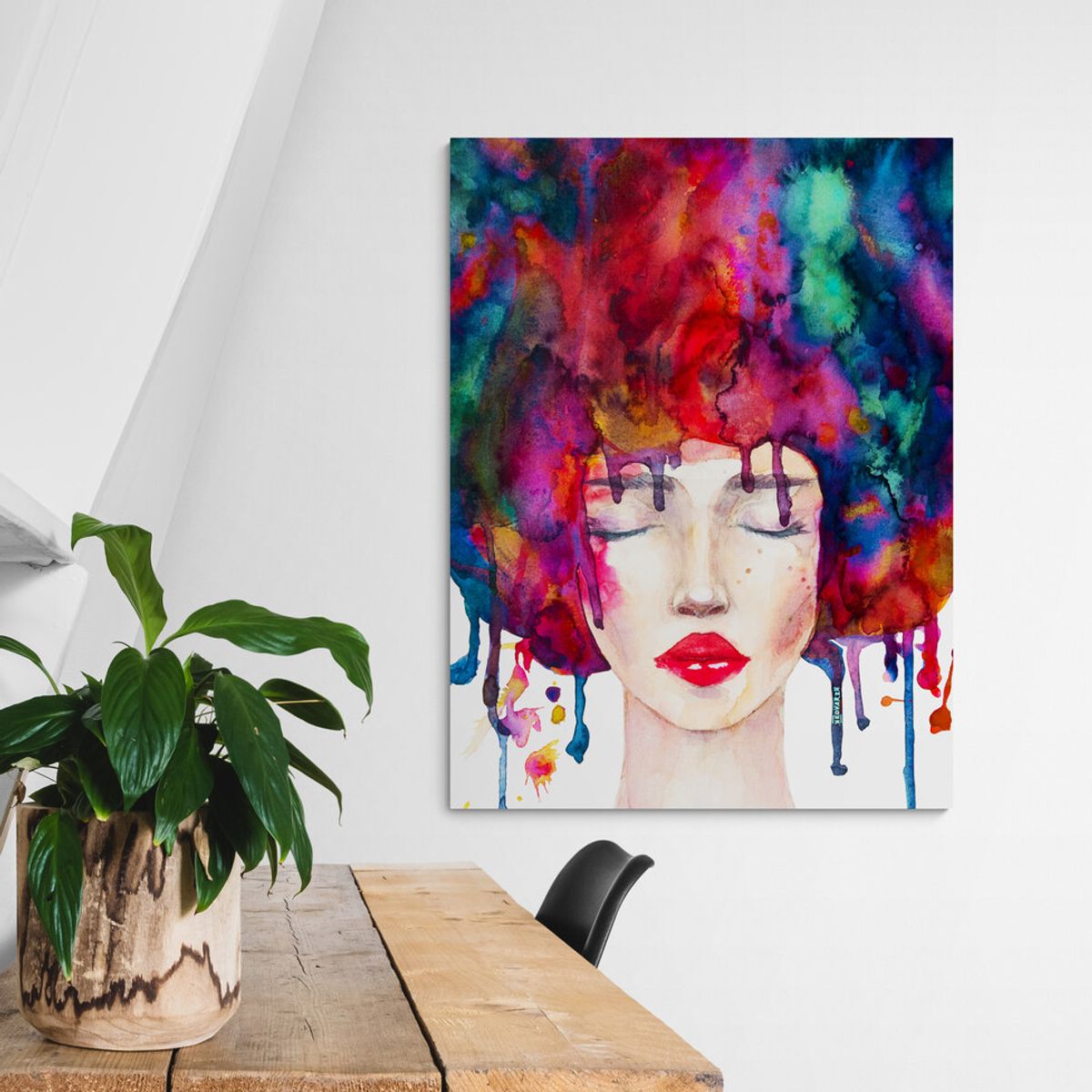 TAYRONA STORE - Cuadro En Lienzo Para Habitaciones Pintura Mujer 084-01 100x135cm