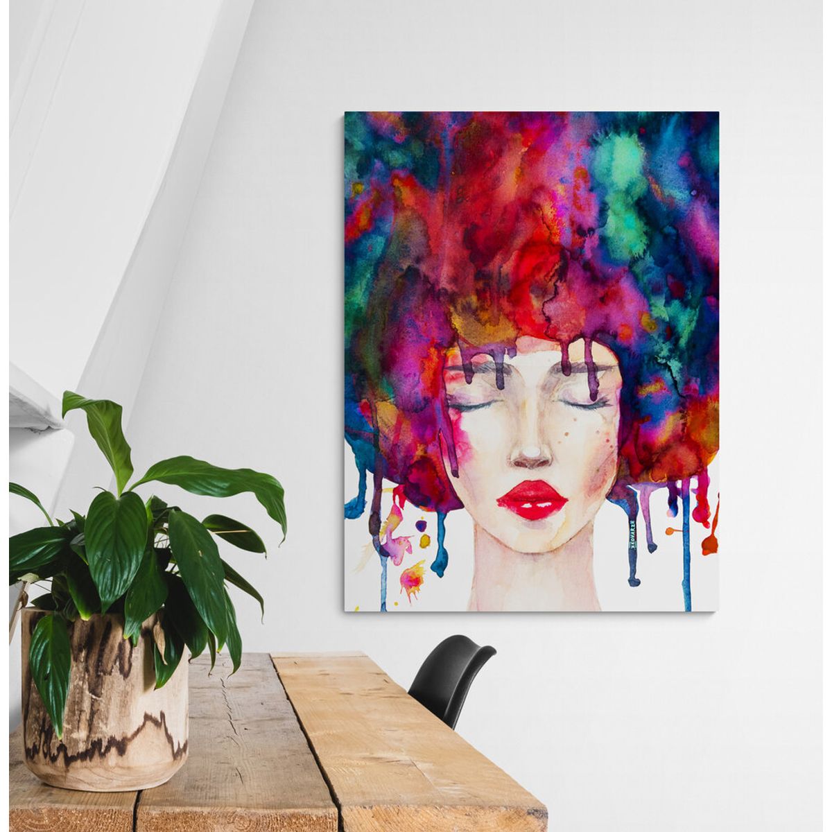 TAYRONA STORE - Cuadro En Lienzo Para Habitaciones Pintura Mujer 084-01 100x135cm