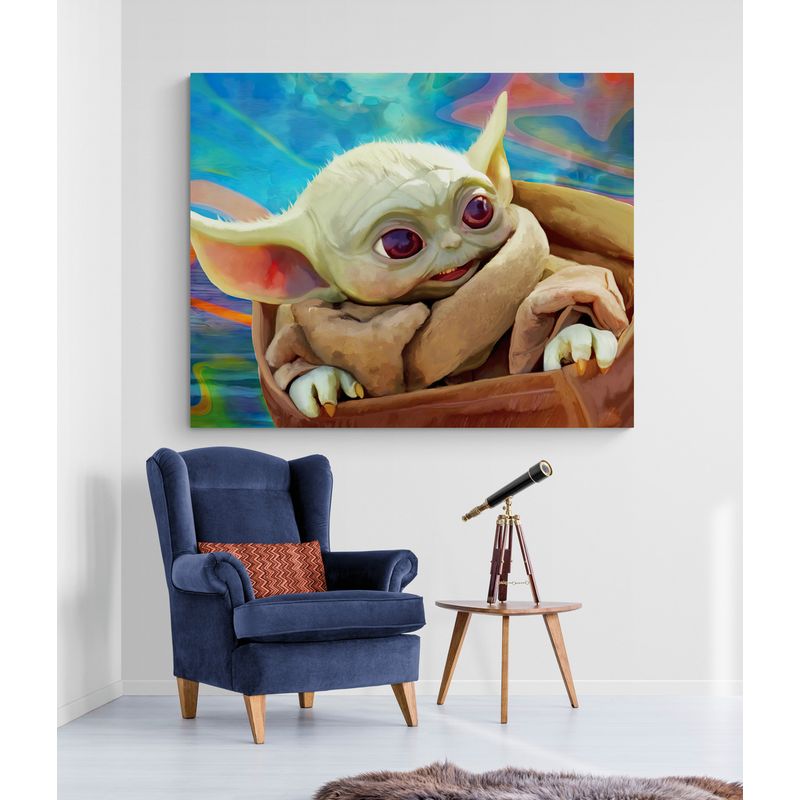 TAYRONA STORE - Cuadro En Lienzo Para Habitaciones Star Wars Baby Yoda 03 125x100cm