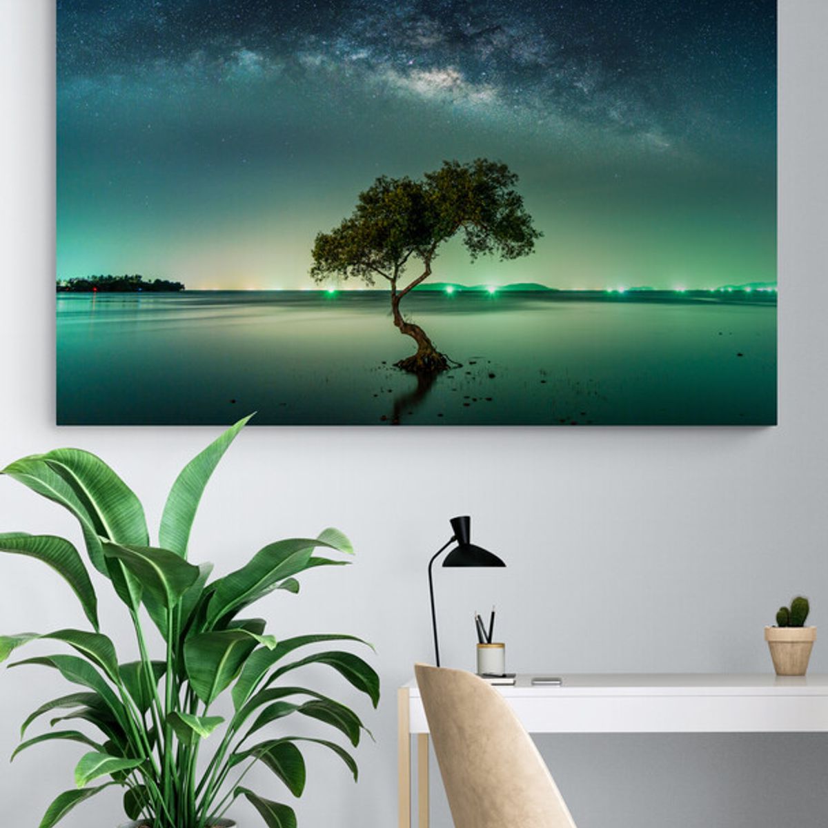 TAYRONA STORE - Cuadro Lienzo Para Habitaciones Arbol Via Lactea 001 100x70cm