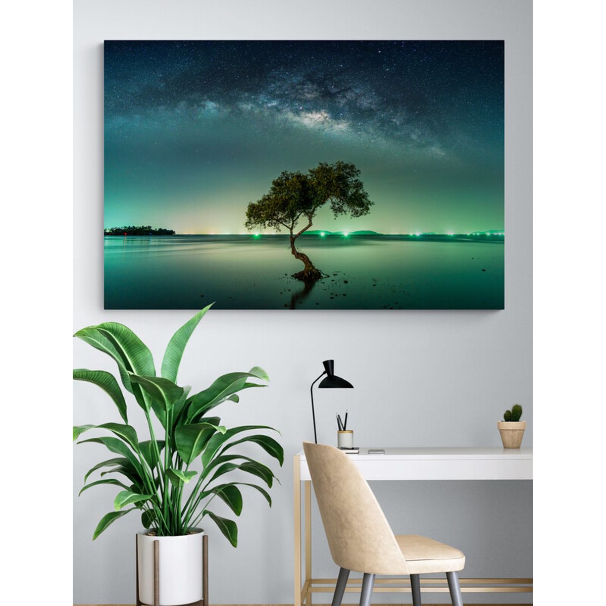 TAYRONA STORE - Cuadro Lienzo Para Habitaciones Arbol Via Lactea 001 100x70cm