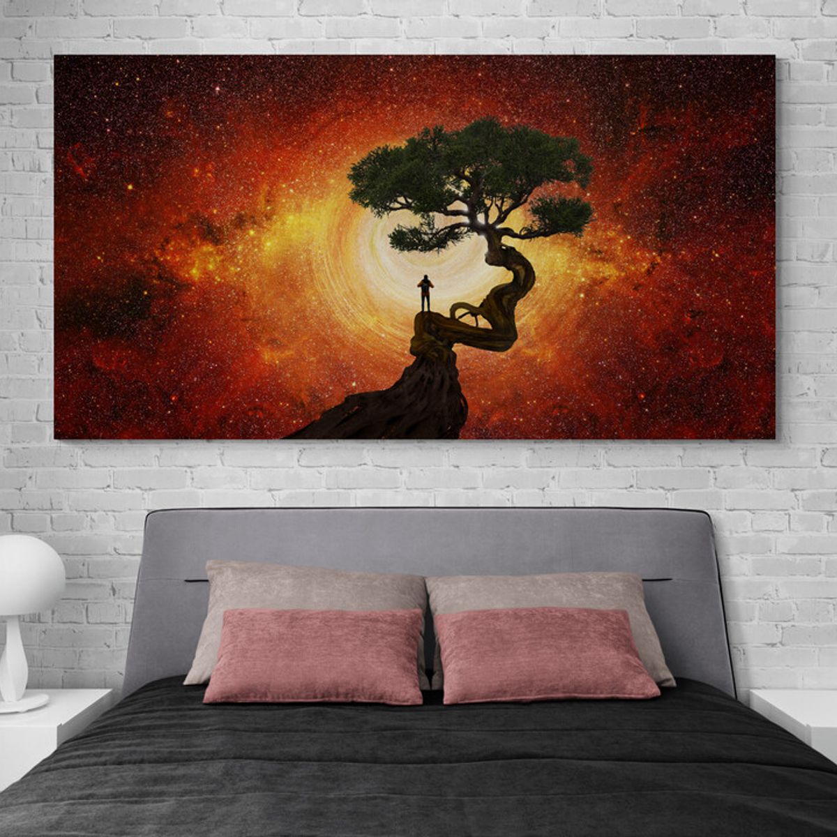 TAYRONA STORE - Cuadro Lienzo Para Habitaciones Arbol Via Lactea 064 130x70cm