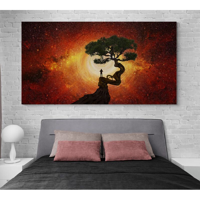 TAYRONA STORE - Cuadro En Lienzo Para Habitaciones Arbol Via Lactea 064 130x70cm