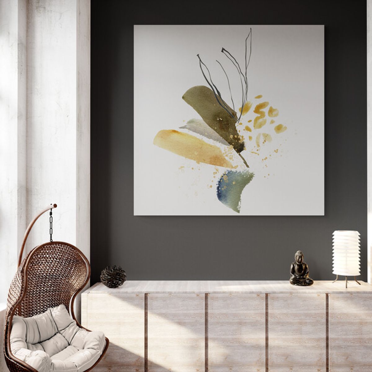 TAYRONA STORE - Cuadro En Lienzo Para Habitaciones Diseño Minimalista 427 50x50cm