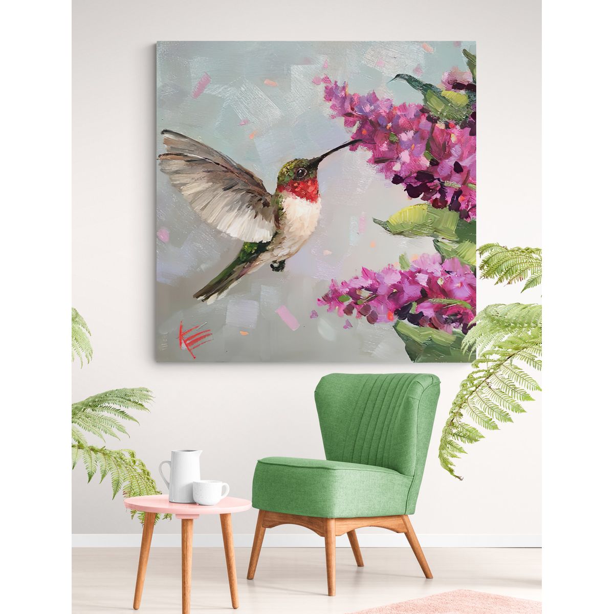 TAYRONA STORE - Cuadro En Lienzo Para Habitaciones Colibri 070 100x100cm