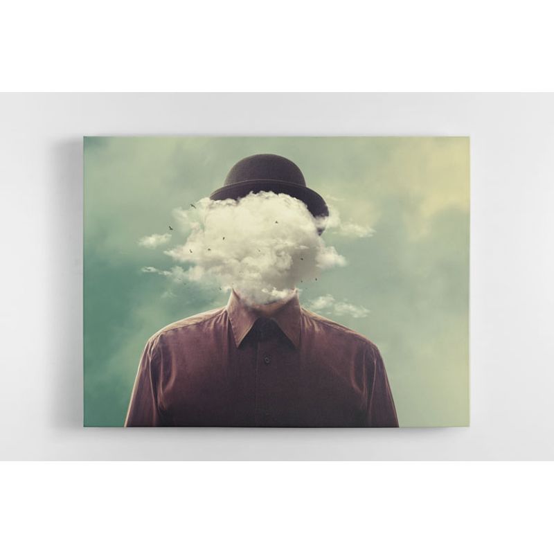 TAYRONA STORE - Cuadro En Lienzo Para Habitaciones Hombre Sombrero Nubes 02 75x60cm