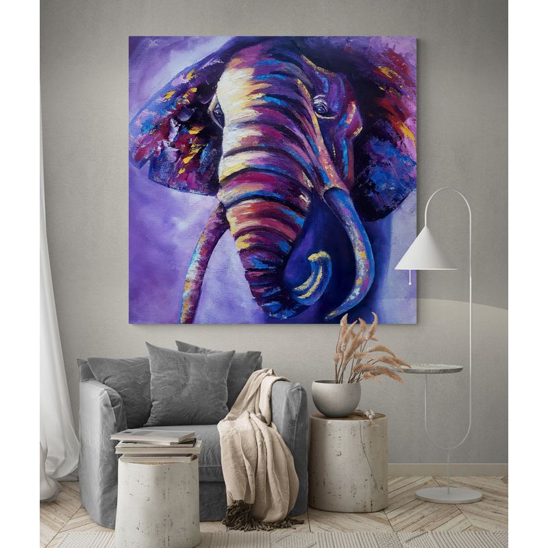 TAYRONA STORE - Cuadro En Lienzo Para Habitaciones Elefante 122 60x60cm