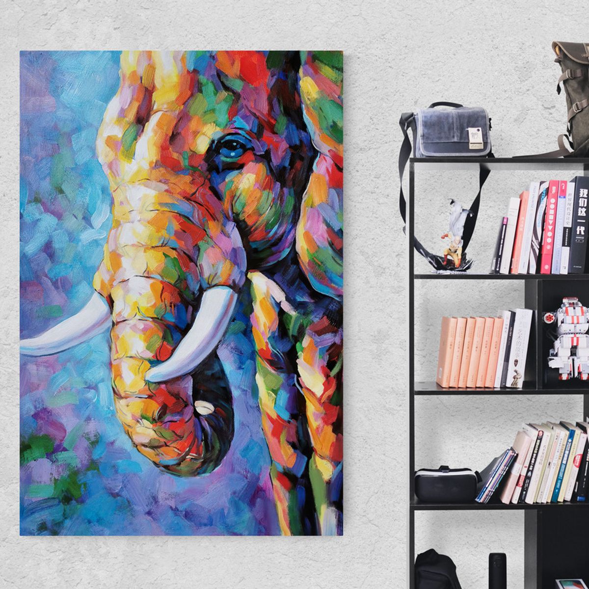 TAYRONA STORE - Cuadro En Lienzo Para Habitaciones Elefante 104 35x50cm