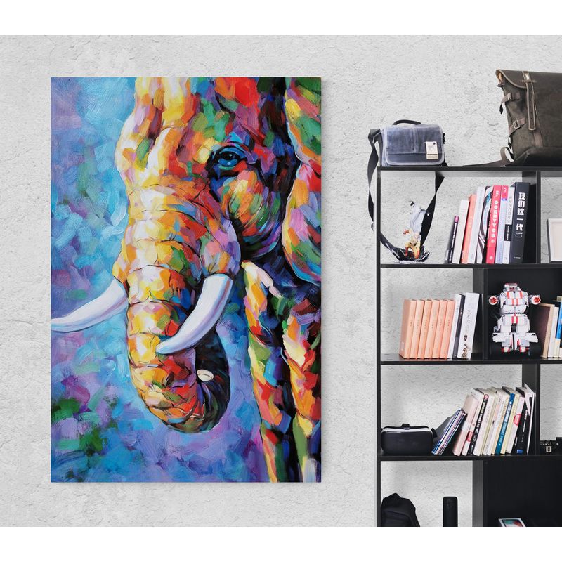 TAYRONA STORE - Cuadro En Lienzo Para Habitaciones Elefante 104 35x50cm
