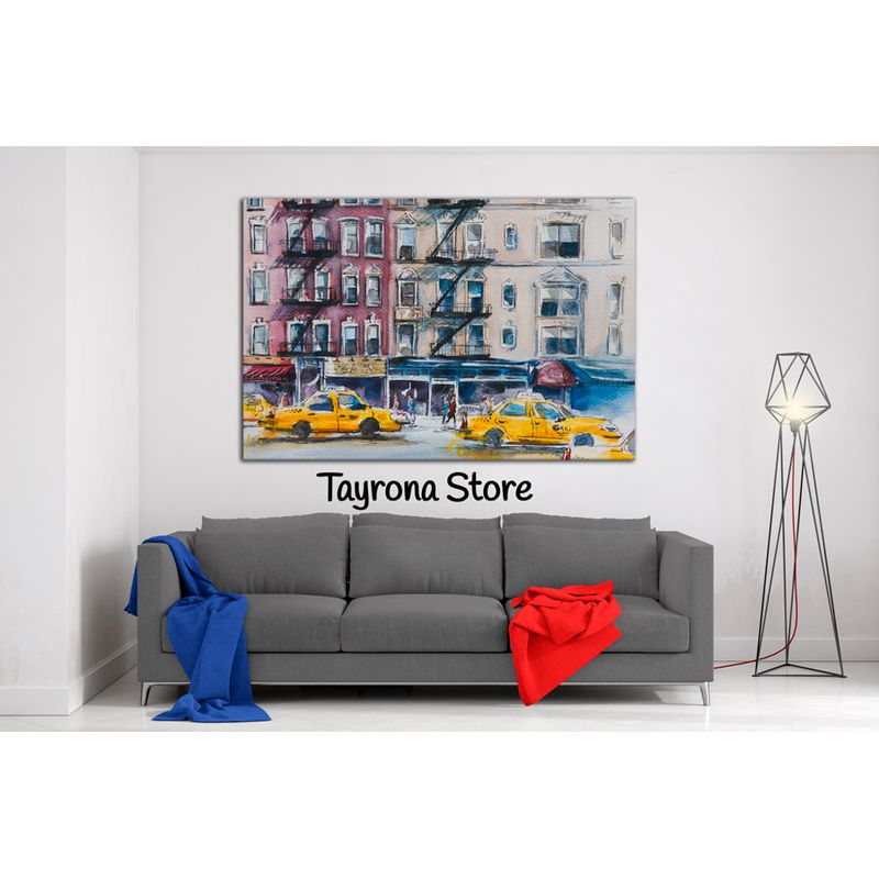 TAYRONA STORE - Cuadro En Lienzo Para Habitaciones Pintura New York 01 150x100cm