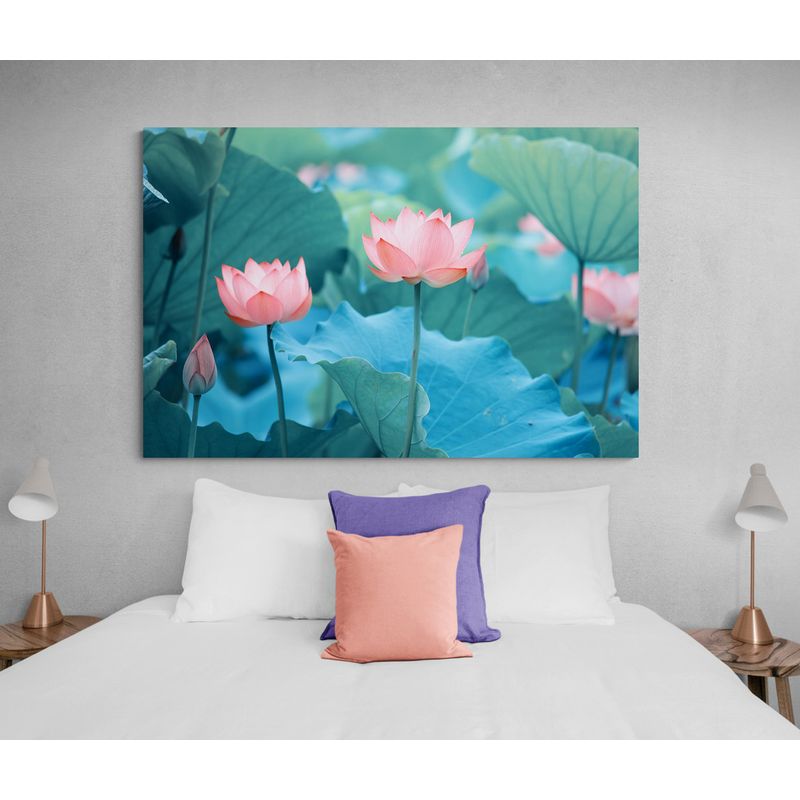 TAYRONA STORE - Cuadro En Lienzo Para Habitaciones Flor De Loto 021 50x35cm