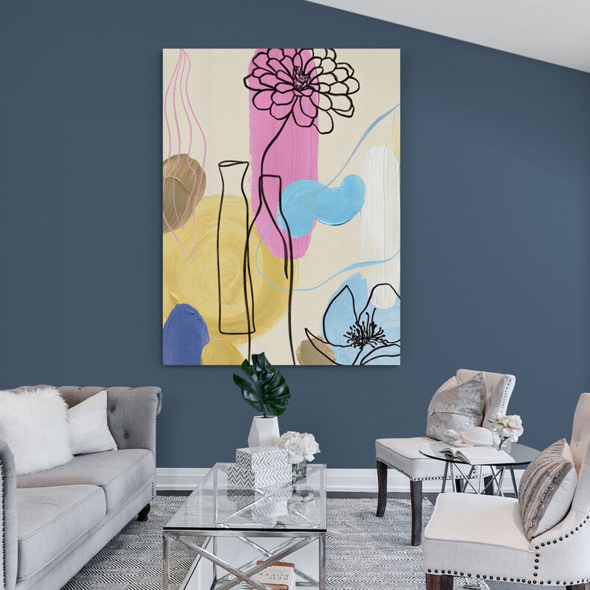 TAYRONA STORE - Cuadro En Lienzo Para Habitaciones Diseño Minimalista 428 30x40cm